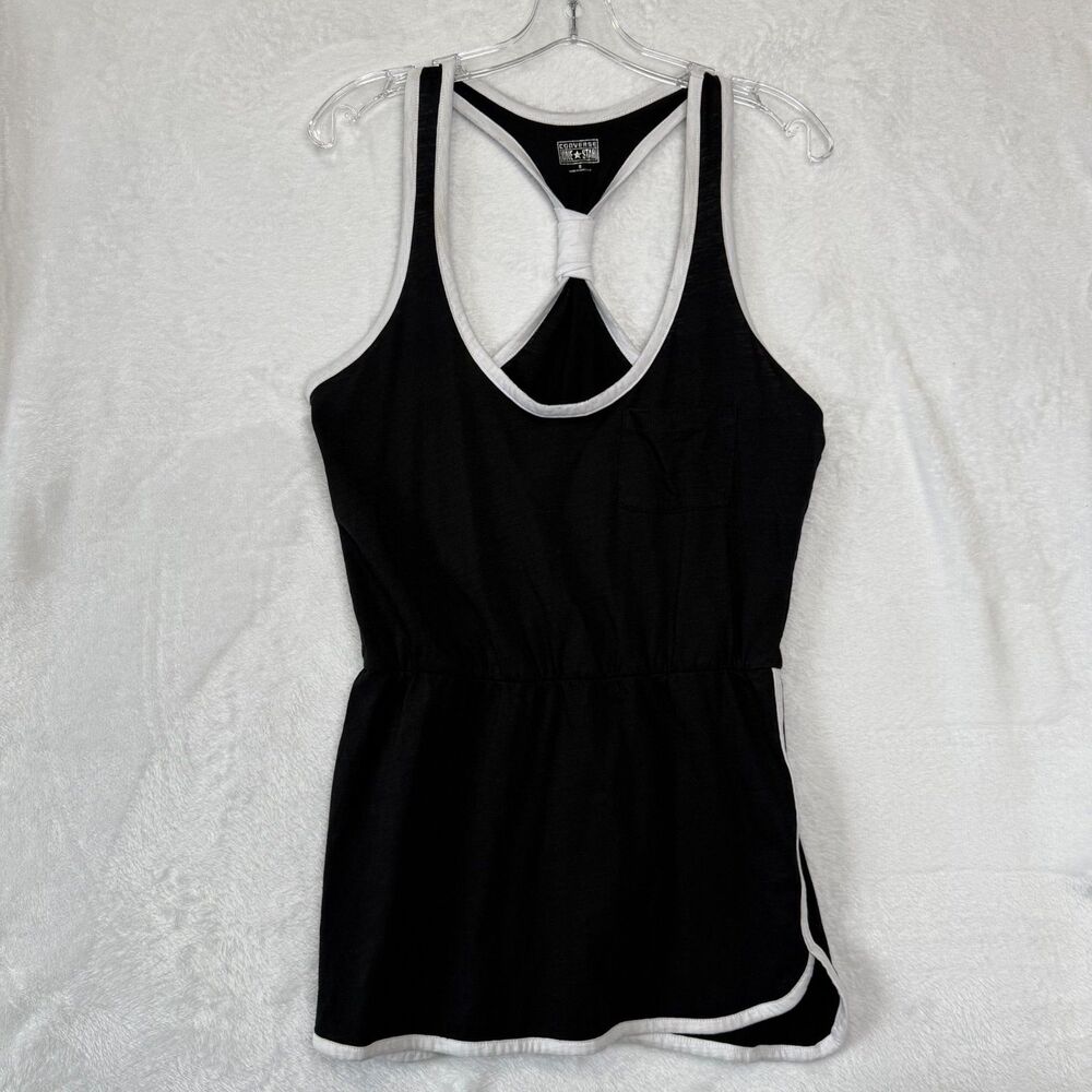 Converse One Star Black‎ Athletic Mini Dress Black with White Trim Athleisure